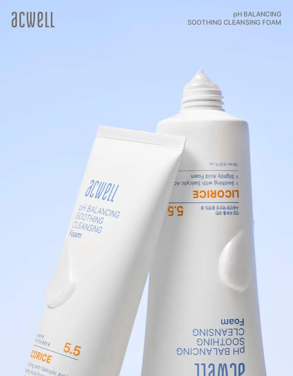 [1+1/올영단독]아크웰 피에이치 밸런싱 수딩 클렌징 폼 더블 기획 (150ml+150ml) 상세페이지 1